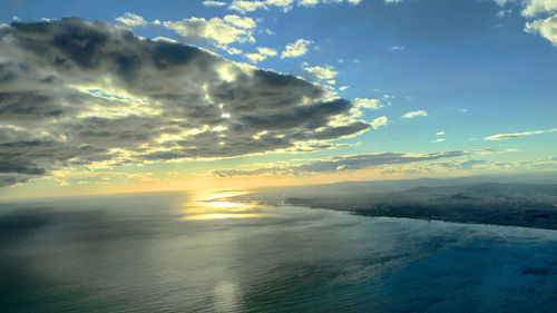 Scenic view of sea at sunset