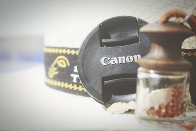 Close-up of coffee served on table