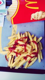 High angle view of food on plate