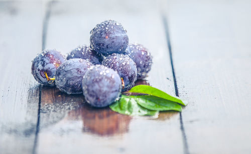 Close-up of fruits on table