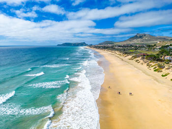 High angle view of beach against sky