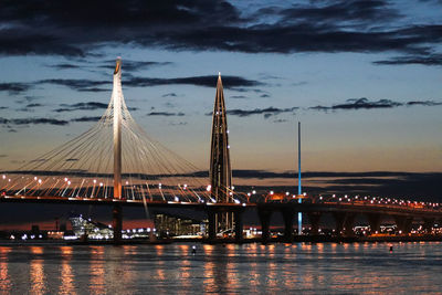 View of bridge over river against sky