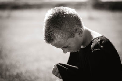 Side view of a boy