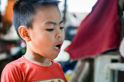 Portrait of boy looking away