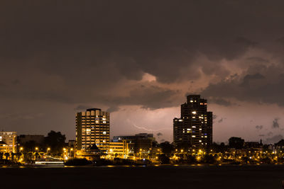 Illuminated city at night