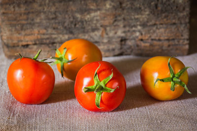 Close-up of tomatoes on table