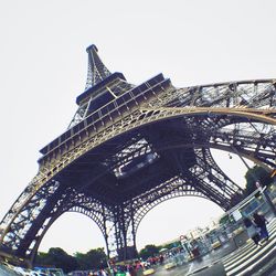 Low angle view of bridge against clear sky