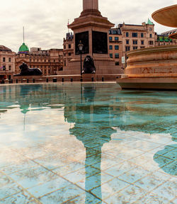 Reflection of buildings in water