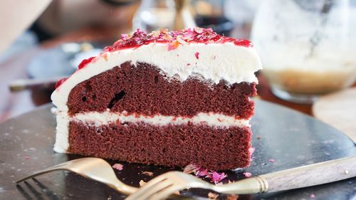 Close-up of cake in plate