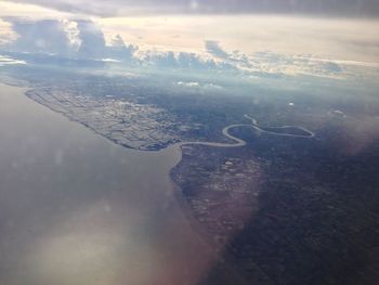 Aerial view of sea waves