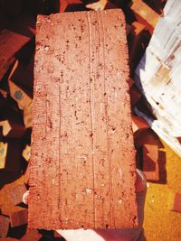 Close-up of stack of firewood