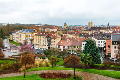 View of townscape against sky