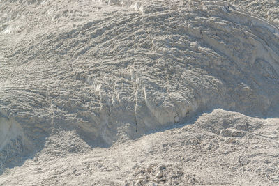 High angle view of snow covered land