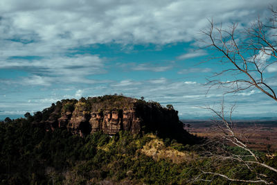 Rocks on land against sky
