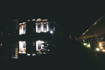 View of illuminated building at night