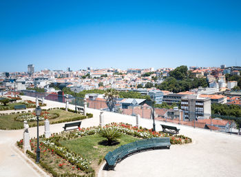 High angle shot of townscape