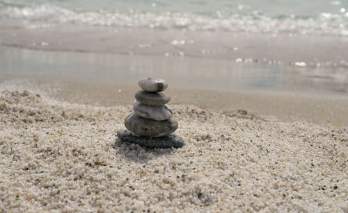 Stack of stones on beach