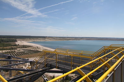 High angle view of sea against sky