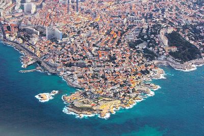 Aerial view of marrakesh by the sea