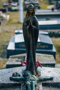 Close-up of statue against blurred background