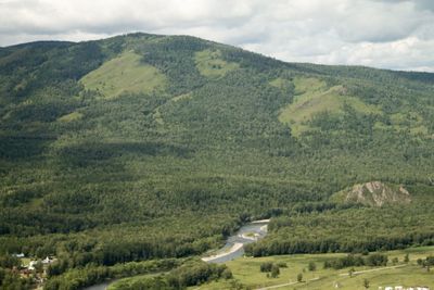 High angle view of landscape against sky