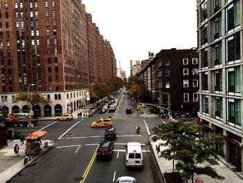 Road passing through city street