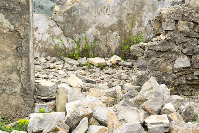 Close-up of stone wall