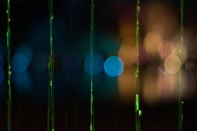 Defocused image of illuminated lights