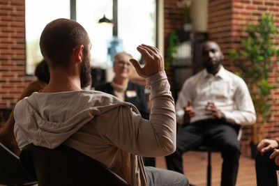 People having discussion during counseling