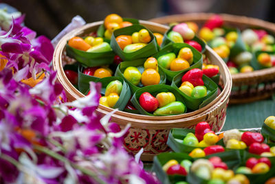 Close-up of vegetables for sale in market