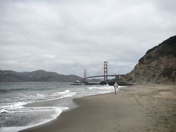 Suspension bridge over sea