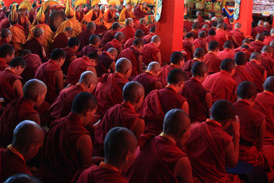 Group of people in temple