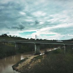 View of river against cloudy sky