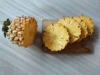 High angle view of fruit on table