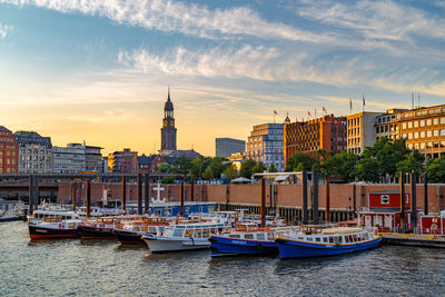 Boats in harbor