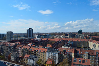 Panoramic view over aarhus in danmark, during summer on holiday