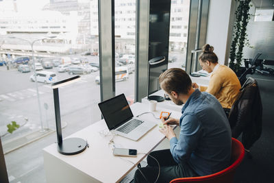 People working on table