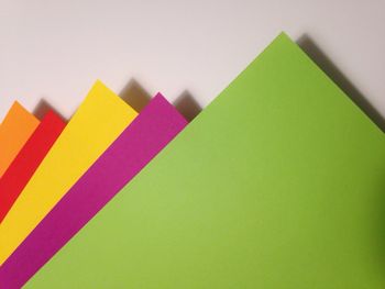 Close-up of multi colored white background