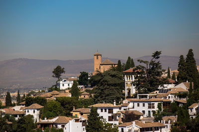 Buildings in city against sky