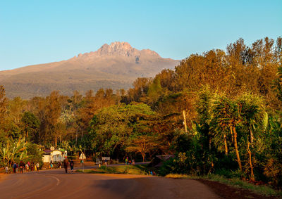 View of mawenzi mountain in autumn 