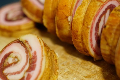 High angle view of bread on table