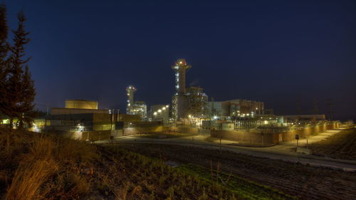 Illuminated cityscape at night