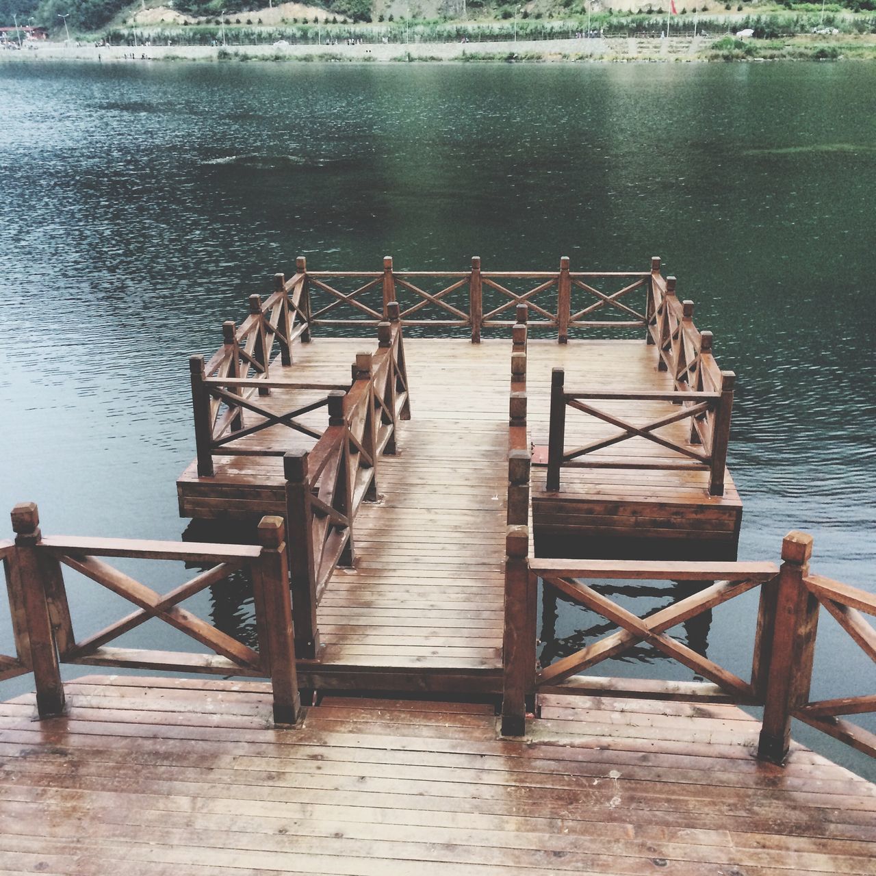 water, pier, wood - material, jetty, railing, lake, the way forward, sea, wooden, rippled, tranquility, wood, nature, tranquil scene, boardwalk, built structure, river, day, outdoors, high angle view