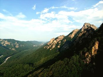 Scenic view of mountains against sky