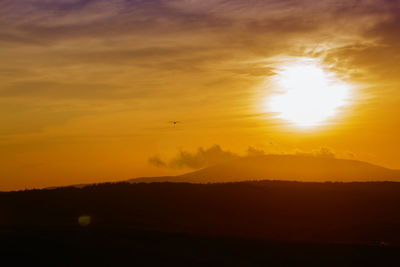 Sunset over mountain. southern black sea coast.