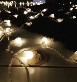 Close-up of illuminated christmas lights