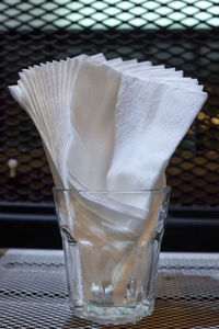 Close-up of drink in glass on table