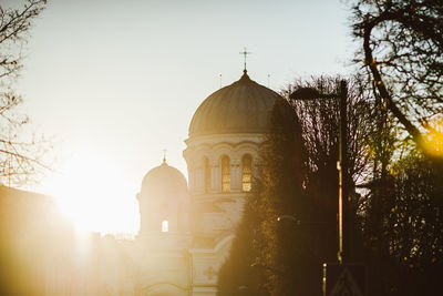 Low angle view of cathedral against clear sky