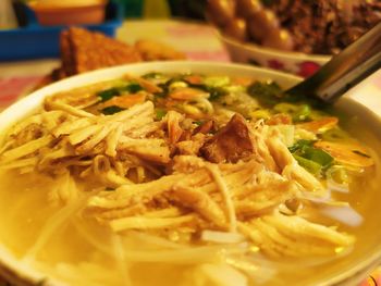 Close-up of meal served in plate