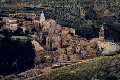Panoramic view of old town against buildings